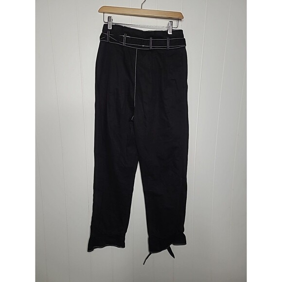 Lovers + Friends Pants Medium Black High Rise Tie Waist Midvale Revolve *FLAW - Picture 6 of 12